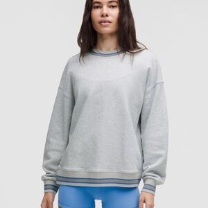 Crew neck Oversized Color: Heather Gray/Pool